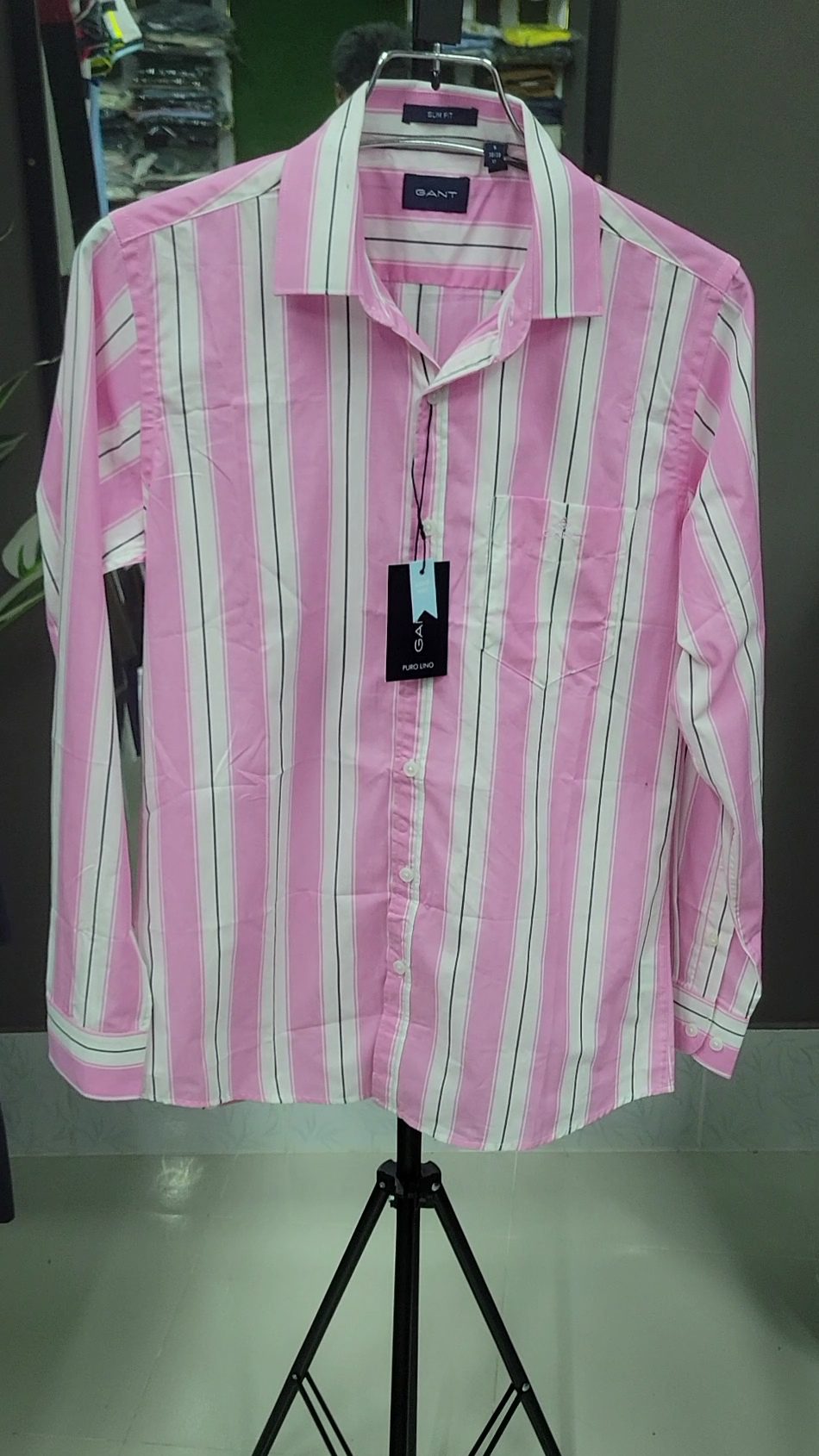 premium-pink-stried-shirt - Image 2